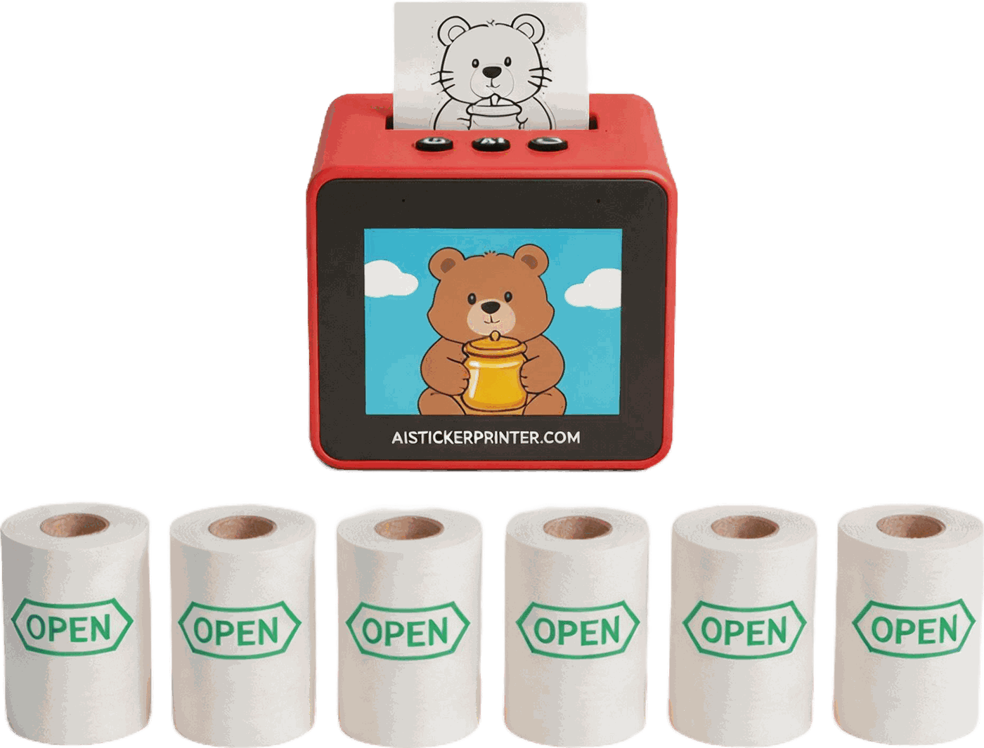 AI Sticker Printer with paper rolls