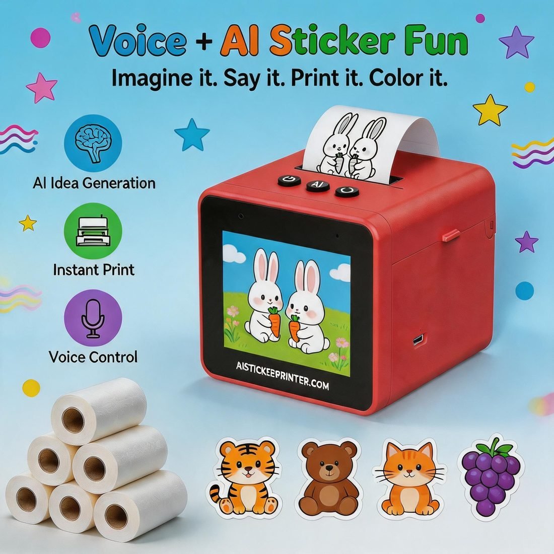 Voice and AI sticker generation in action